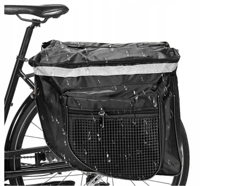 Geanta bicicleta spate 34x12x32 cm, 20L, poliester impermeabil, prindere pe portbagaj, negru [4]