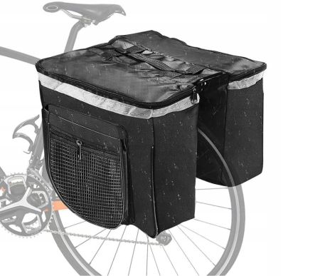 Geanta bicicleta spate 34x12x32 cm, 20L, poliester impermeabil, prindere pe portbagaj, negru [5]