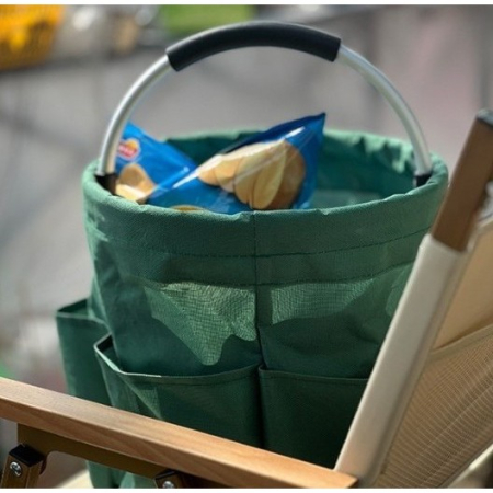 Geanta Cos pentru Scule de 17L, , Buzunare Exterioare, Cos de Picnic Portabil, Cos pentru Plaja, Cos pentru Curatenie, din Material Oxford 600 D, 28 x 28 x 28 cm, Verde [2]