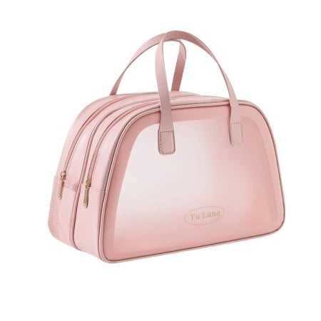 ✨TOATE PRODUSELE✨ - Geanta Cosmetice de Voiaj, , Dubla Compartimentare, Impermeabila, Translucida Mata, 35 x 22 x 15 cm, Roz