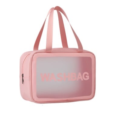 ✨TOATE PRODUSELE✨ - Geanta Cosmetice de Voiaj, , Impermeabila, Translucida Mata, 26 x 15 x 10 cm, Roz