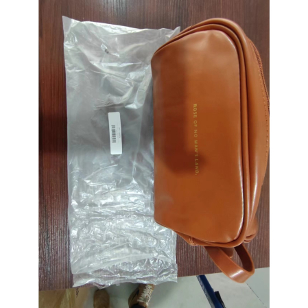 Geanta cosmetice pentru femei , material poliuretan, 25 x 14.5 x 14.5 cm, Impermeabila, Maro [6]