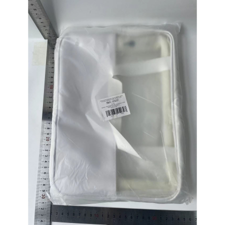 Geanta cosmetice , pentru voiaj sau organizare, material PVC/textil, impermeabila, portabila, 30x12x21 cm, alb [6]