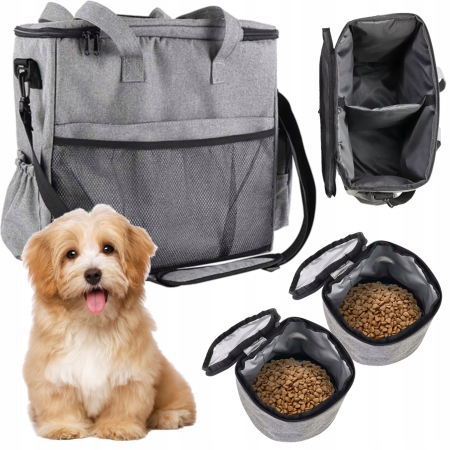 Accesorii animale - Geanta de drumetie pentru animale de companie, cu spatii de depozitare si accesorii