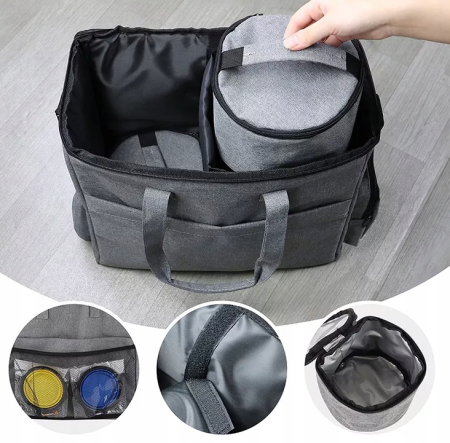 Geanta de drumetie pentru animale de companie, cu spatii de depozitare si accesorii [1]