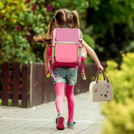 Geantă Frigorifică, , cu Desene Animat, Portabilă pentru Copii, de Prânz, din Pânză Oxford, 22x14x19 cm, Model Ursulet, Bej [2]