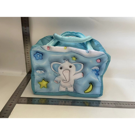 Geantă Frigorifică, , cu Desene Animate 3D, Portabilă pentru Copii, de Prânz, din Pânză Oxford, 23x13x19 cm, Model Elefantel, Albastru [1]