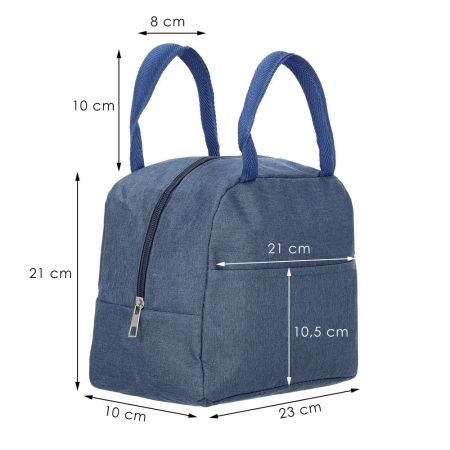 Geanta frigorifica cu izolatie termica pentru mancare, 21x10x23cm, albastru [1]