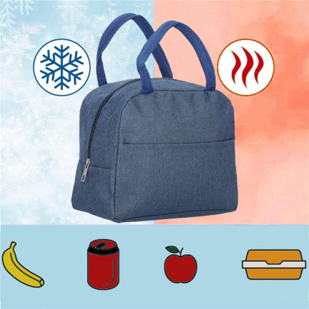 Geanta frigorifica cu izolatie termica pentru mancare, 21x10x23cm, albastru [11]