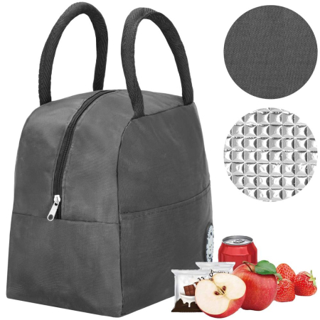 Geanta frigorifica cu izolatie termica pentru mancare, 21x10x23cm, gri [3]