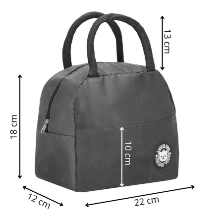 Geanta frigorifica cu izolatie termica pentru mancare, 21x10x23cm, gri [18]