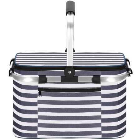 Geanta pentru picnic sau plaja, termoizolanta, 28 litri, alb albastru [4]