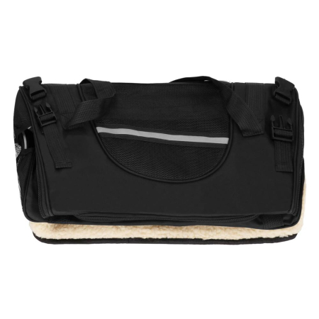 Geanta pentru transport animale mici-medii, pentru caine si pisica, cu saltea, 27x44x25 cm, negru [13]