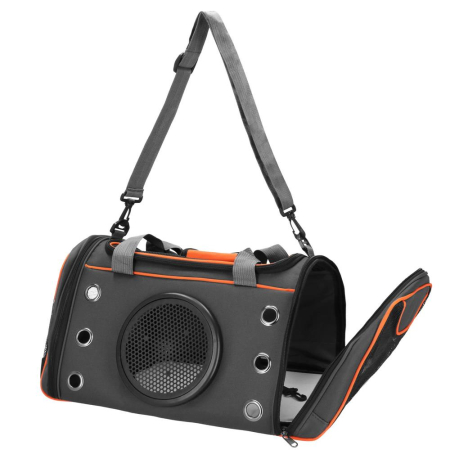 Geanta pentru transport animale mici-medii, pentru caine si pisica, pliabila, 24x48x33 cm, gri [5]