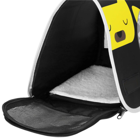 Geanta pentru transport animale mici, pentru caine si pisica, pliabila, 24x40x24 cm, negru [7]