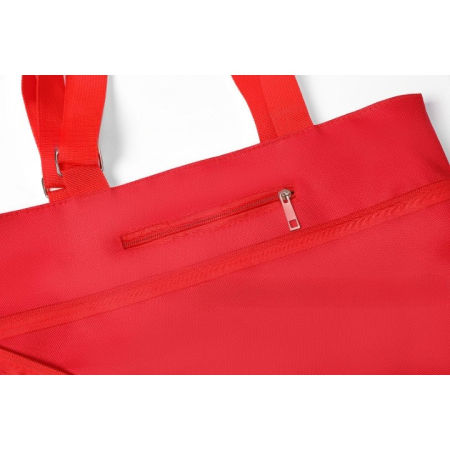 Geanta Pliabila, , 2 in 1, Carucior cu Roti, pentru Cumparaturi, 19 l, Rosu, Plastic, 39 x 46 x 12 cm [3]