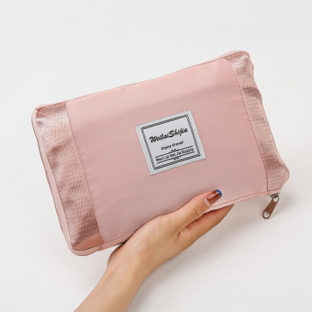 Geanta Pliabila, , pentru Voiaj, Buzunare Multiple, de Mana, Impermeabila, Material Textil, Capacitate 8 Kg, Dimensiune Deschisa 42x28x10 cm, Roz [1]