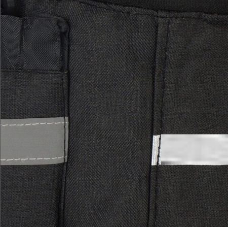 Geanta portbagaj bicicleta, 1 compartiment si 2 buzunare laterale, 38x14x16cm, negru cu elemente reflectorizante gri [5]