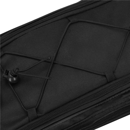 Geanta portbagaj bicicleta, 1 compartiment si 3 buzunare laterale, 40x20x17cm, negru cu elemente reflectorizante gri [6]
