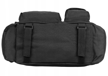 Geanta portbagaj bicicleta, 3 compartimente si 5 buzunare laterale, 45x20x22cm, negru cu elemente reflectorizante portocalii [11]