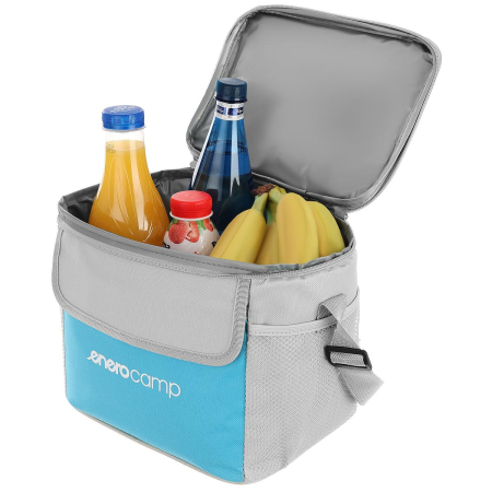 Geanta termica 10L cu buzunare, izolatie aluminiu, 24x19x22 cm, albastru si gri [4]