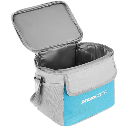 Geanta termica 10L cu buzunare, izolatie aluminiu, 24x19x22 cm, albastru si gri [2]