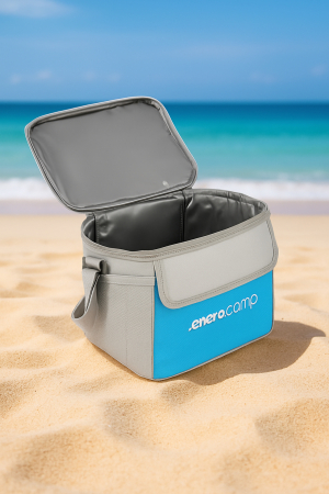 Geanta termica 10L cu buzunare, izolatie aluminiu, 24x19x22 cm, albastru si gri [6]