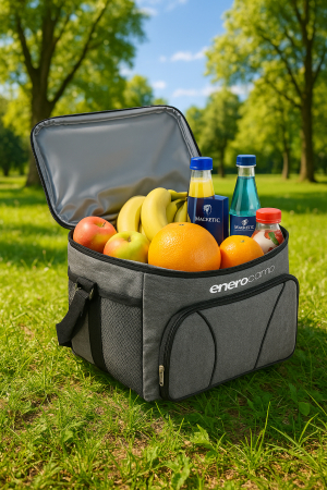 Geanta termica 18L cu buzunare laterale, strat termoizolant PEVA si curea reglabila, 33x21x26 cm, gri [6]