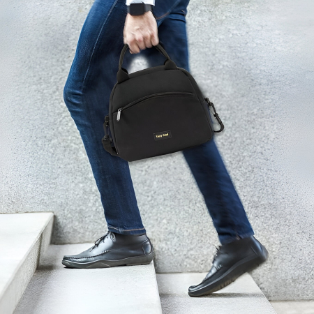 Geanta Termica pentru Pranz , Multifunctionala, Compartimentata, Impermeabila, 2 Tipuri de Manere, 26x14.3x21.2 cm, Negru [6]