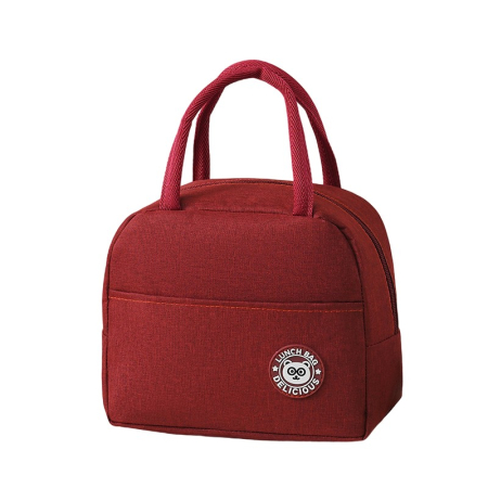 ✨TOATE PRODUSELE✨ - Geanta Termica pentru Pranz , Multifunctionala, Compartimentata, Impermeabila, cu Manere, Buzunar Exterior, 22x14x19 cm, Rosu