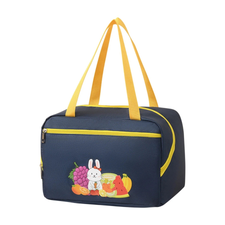 ✨TOATE PRODUSELE✨ - Geanta Termo-Izolanta, , Compartimente Telefon si Tacamuri, Multifunctionala, Impermeabila, 30x21x20 cm, Design Iepuras, Albastru