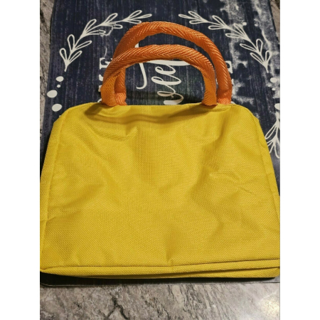 Geanta Termoizolanta pentru Copii, , 23x13x19 cm, Model Imprimeu Dinozaur, din Folie de Aluminiu si Panza Oxford, Albastru/Galben [4]