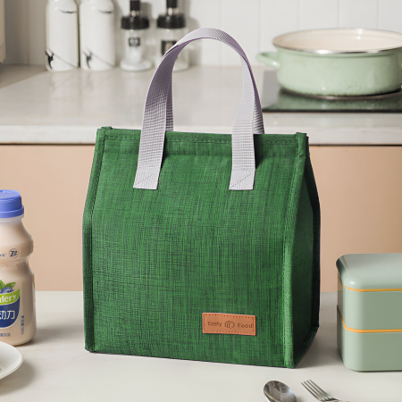 Geanta Termoizolanta Tip Bento Bag , Camping Cooler, Aluminiu, 22.5x13x25,5 cm, 3.3 L, Verde [1]