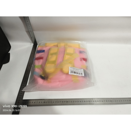 Ghiozdan Montessori, , pentru Copii 2-6 ani, Fidget Pop, cu Catarame si Fermoare, Jucarii Senzoriale, Activitate de Invatare prin Joc, Roz, 0.25 kg, 28x10x23 cm [5]