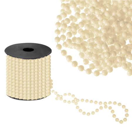 Ghirlanda de margele pentru bradul de Craciun, 10 metri, crem [4]