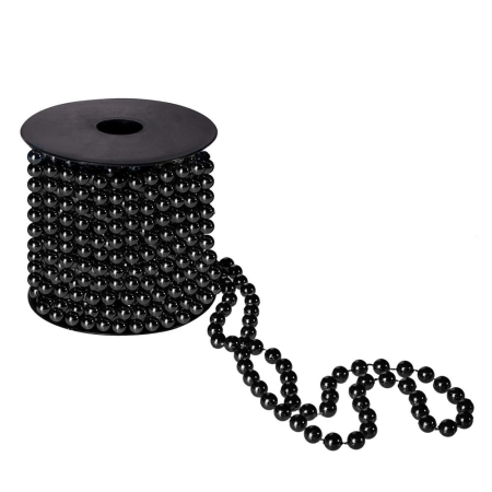 Accesorii Brad - Ghirlanda de margele pentru bradul de Craciun, 10 metri, neagra