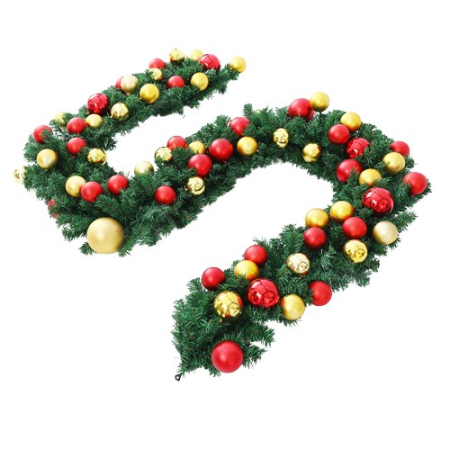 Ghirlanda Decorativa - Ghirlanda decorativa Craciun cu Globuri colorate, , 2,70 m, Verde