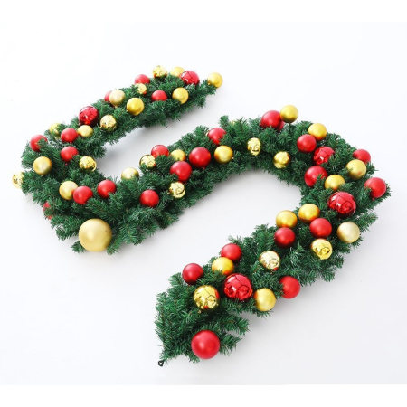 Ghirlanda decorativa Craciun cu Globuri colorate, , 2,70 m, Verde [2]