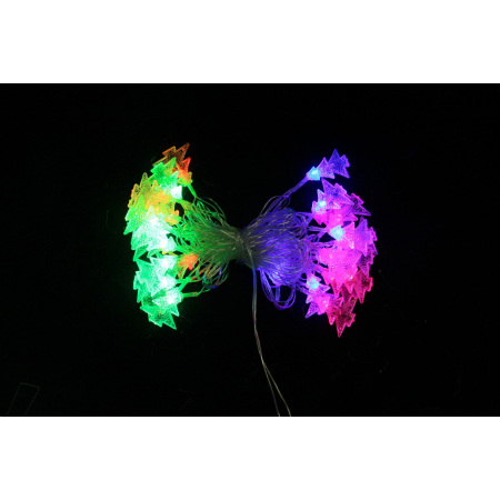 Ghirlanda luminoasa cu bec in forma de brazi, 3 metri, 20 LED-uri, forme din plastic, fir transparent, multicolora [3]