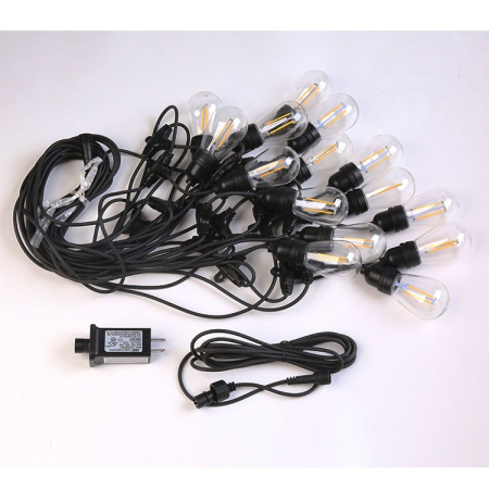 Ghirlanda Luminoasa, , cu Transformator, 10 m, 10 LED-uri Model Bulb, Interconectabila, IP44, Alb Cald [3]