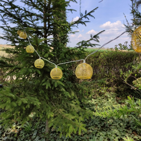 Ghirlanda luminoasa, LED, model Altros, 10 becuri, 380cm, incarcare solara, lumina alb cald [4]