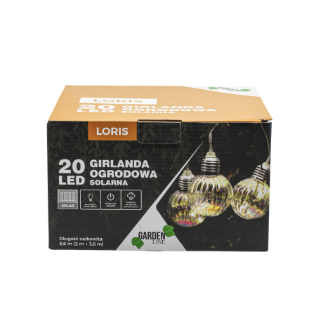 Ghirlanda luminoasa, LED, model Loris, 20 becuri, 580cm, incarcare solara, lumina alb multicolor [5]