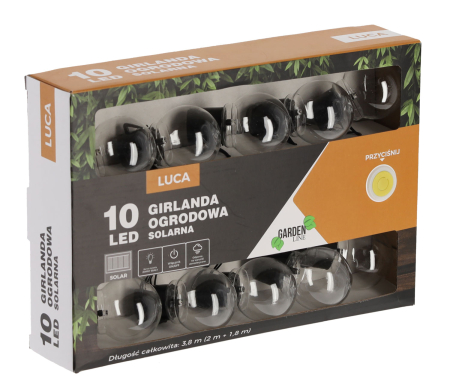 Ghirlanda luminoasa, LED, model Luca, 10 becuri, 380cm, incarcare solara, lumina alb rece [2]