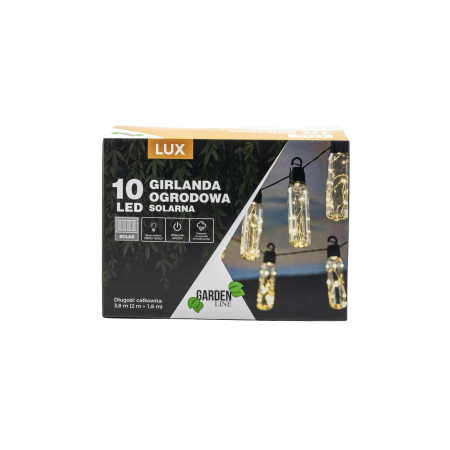 Ghirlanda luminoasa, LED, model Lux, 10 becuri, 380cm, incarcare solara, lumina alb cald [5]
