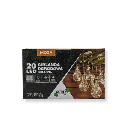 Ghirlanda luminoasa, LED, model Moza, 20 becuri, 580cm, incarcare solara, lumina alb cald [11]
