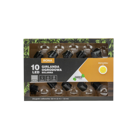 Ghirlanda luminoasa, LED, model Rona, 10 becuri, 380cm, incarcare solara, lumina alb cald [11]