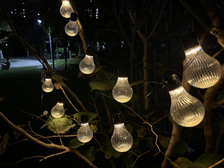 Hot Sell 1 - Ghirlanda luminoasa, LED, model Stripes, 10 becuri, 380cm, incarcare solara, lumina alb cald