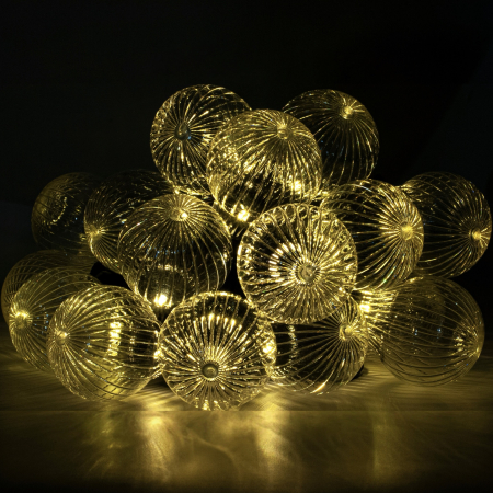 Ghirlanda luminoasa, LED, model Stripes, 20 becuri, 580cm, incarcare solara, lumina alb cald [11]