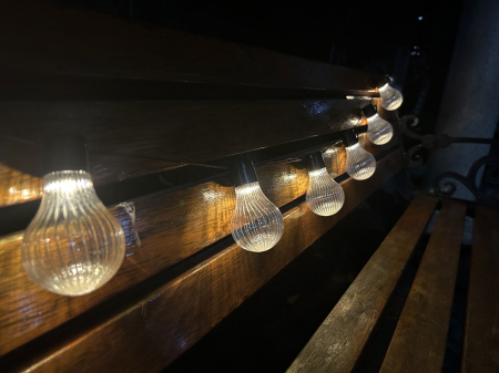 Ghirlanda luminoasa, LED, model Stripes, 20 becuri, 580cm, incarcare solara, lumina alb cald [4]