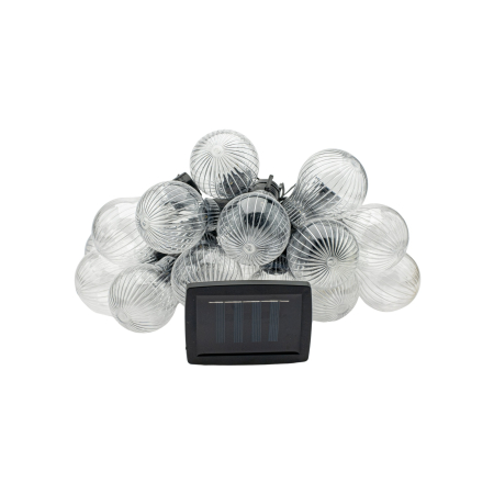 Ghirlanda luminoasa, LED, model Stripes, 20 becuri, 580cm, incarcare solara, lumina alb cald [10]